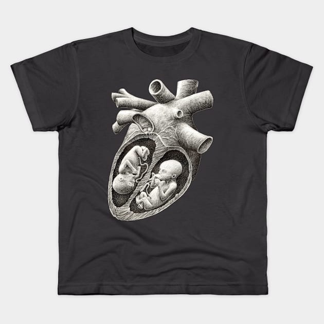 twins in a heart Kids T-Shirt by RedmerHoekstra